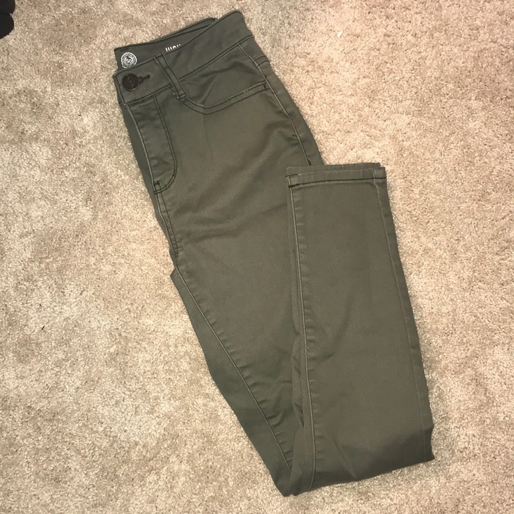 Dark Green High Rise Jeggings